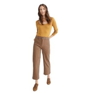 NWOT Madewell Slim Emmett Wide-Leg Crop Pants in Check - size 31